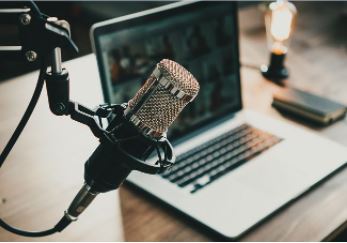 Microphone in recording studio