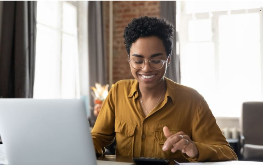 Business person on laptop